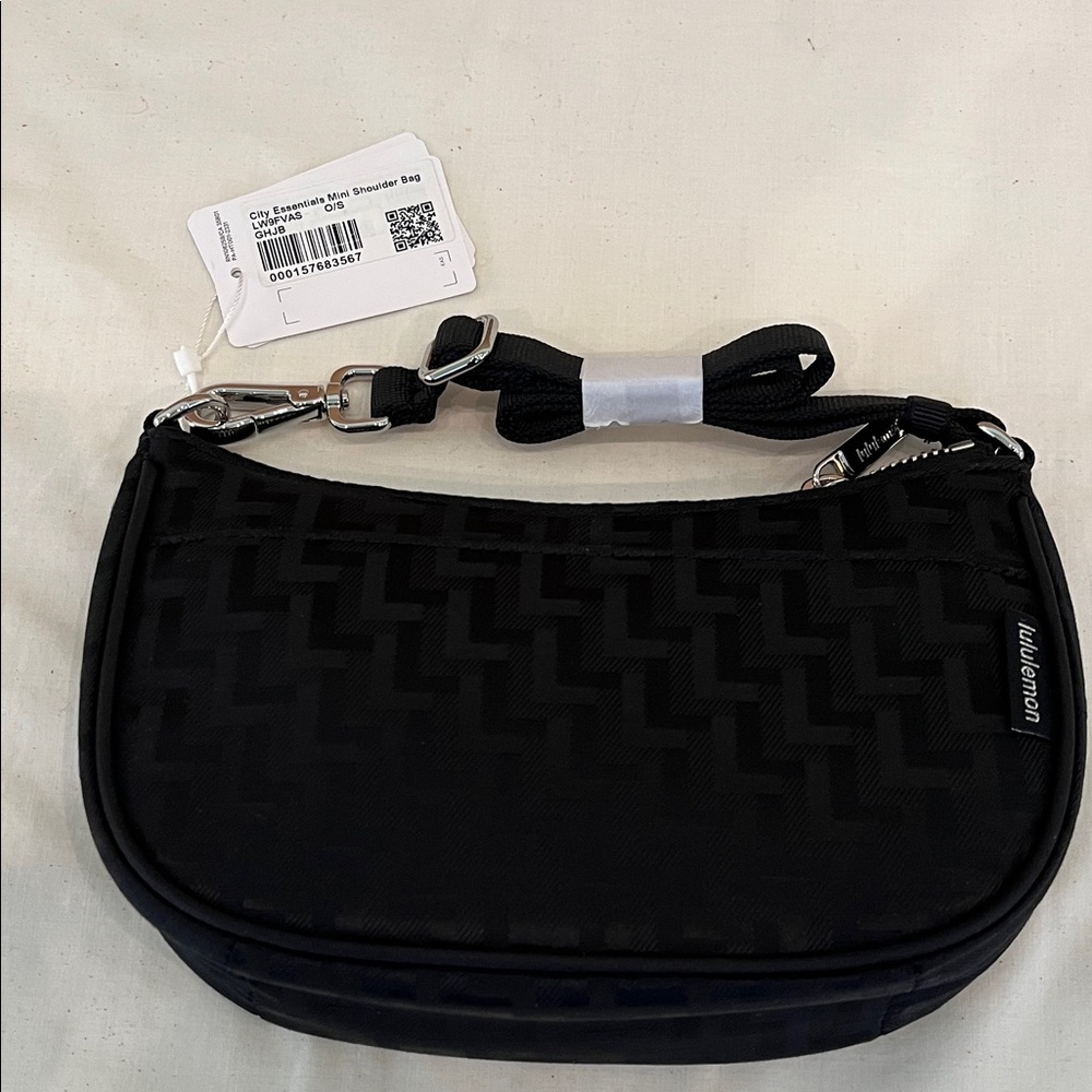 Lululemon City Essentials Black Mini Shoulder Bag 7.5x2x5” NWT